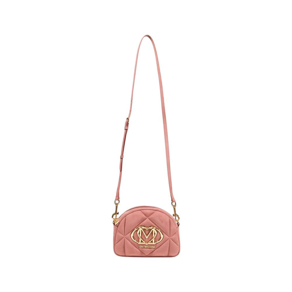 Τσάντα Love Moschino από ροζ δέρμα σουέντ