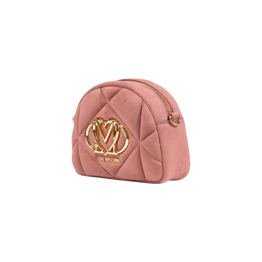 Τσάντα Love Moschino από ροζ δέρμα σουέντ