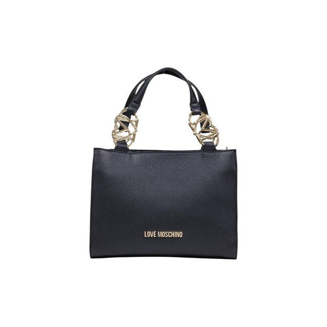 Love Moschino Μαύρη Τσάντα Χειρός από Πολυαιθυλένιο