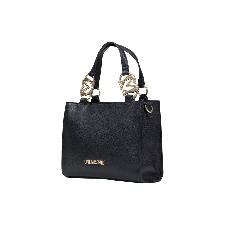 Love Moschino Μαύρη Τσάντα Χειρός από Πολυαιθυλένιο