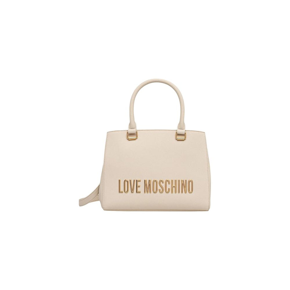 Love Moschino Γυναικεία Τσάντα Ώμου Από Πολυαιθυλένιο Μπεζ