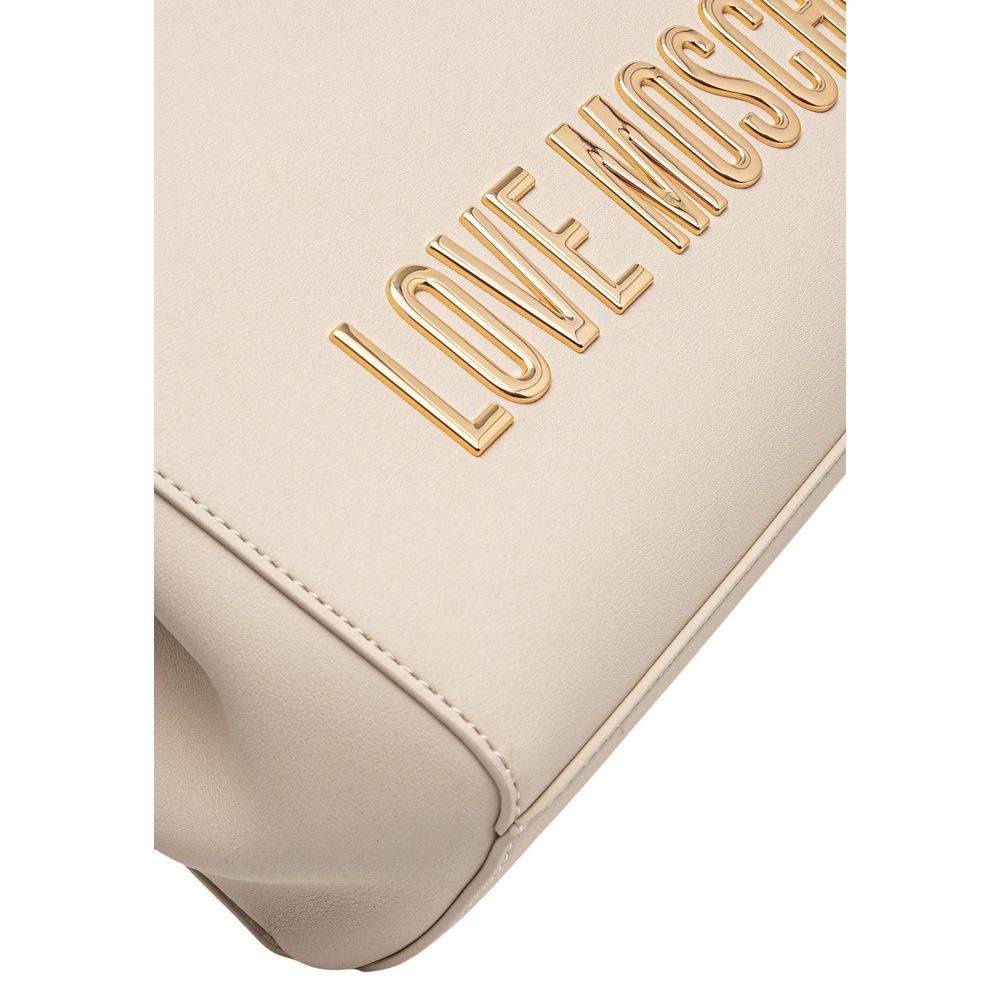 Love Moschino Γυναικεία Τσάντα Ώμου Από Πολυαιθυλένιο Μπεζ