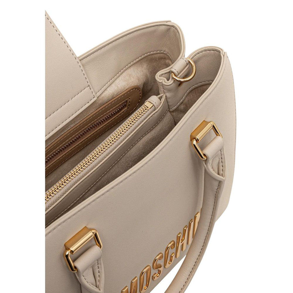 Love Moschino Γυναικεία Τσάντα Ώμου Από Πολυαιθυλένιο Μπεζ