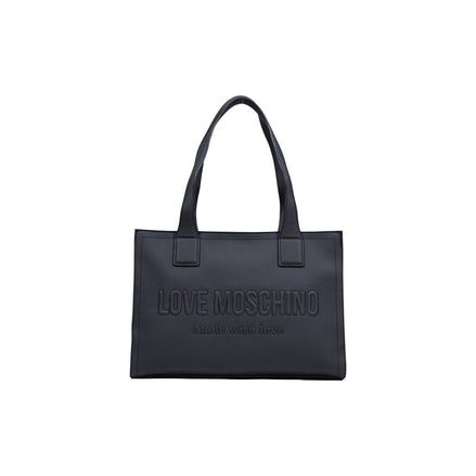 Love Moschino Μαύρη Τσάντα Χειρός από Πολυαιθυλένιο