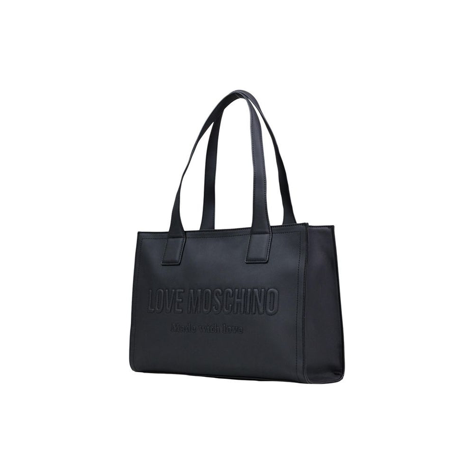 Love Moschino Μαύρη Τσάντα Χειρός από Πολυαιθυλένιο