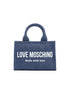 Love Moschino Γαλάζια Βαμβακερή Τσάντα Χειρός