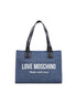 Love Moschino Blue Cotton Handbag