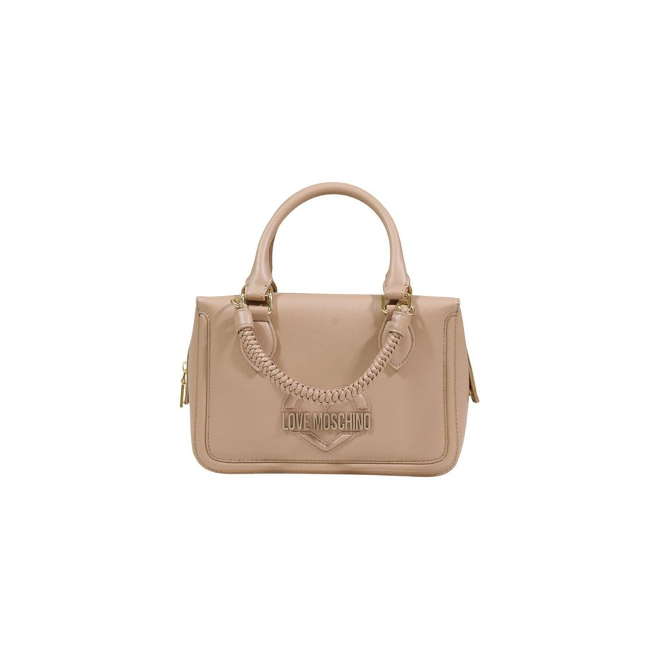 Τσάντα χειρός Love Moschino μπεζ πολυαιθυλένιο