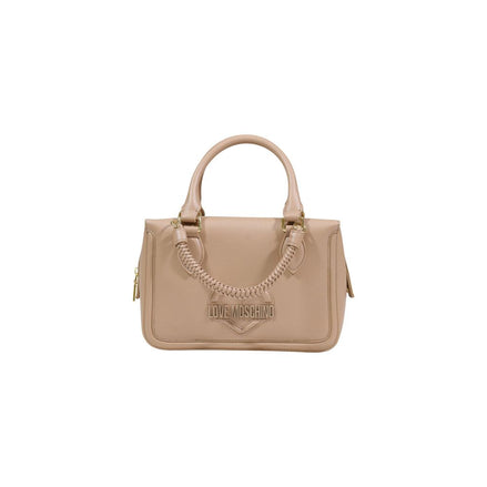 Τσάντα χειρός Love Moschino μπεζ πολυαιθυλένιο