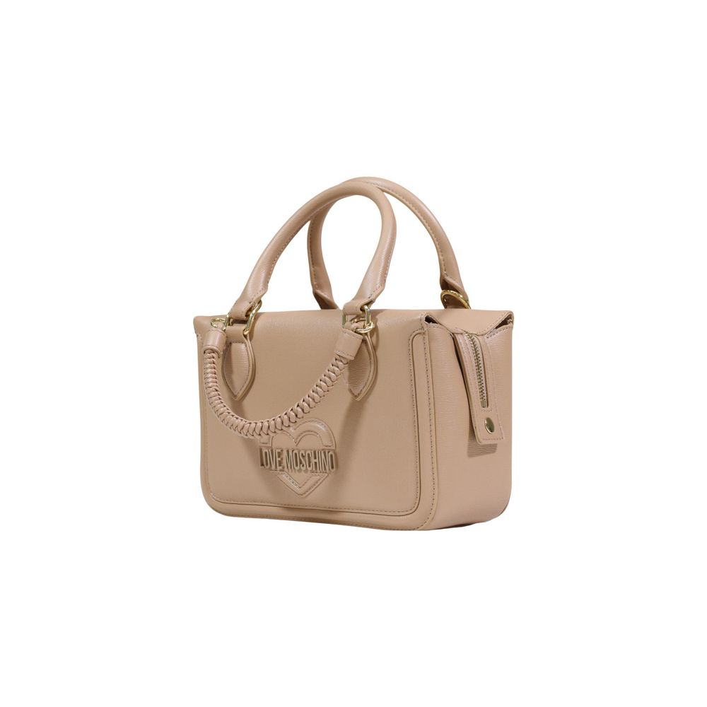 Τσάντα χειρός Love Moschino μπεζ πολυαιθυλένιο