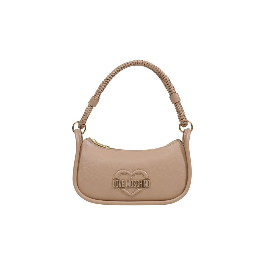 Τσάντα χειρός Love Moschino μπεζ πολυαιθυλένιο
