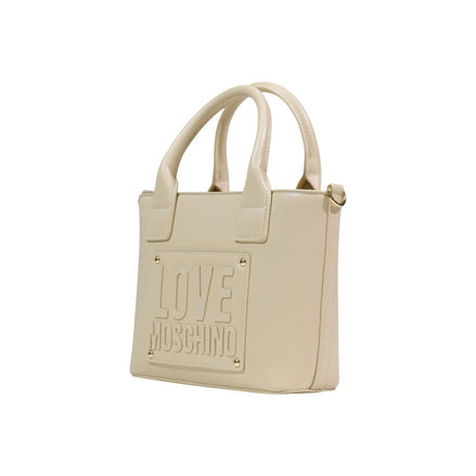 Love Moschino Cream Polyethylene Handbag