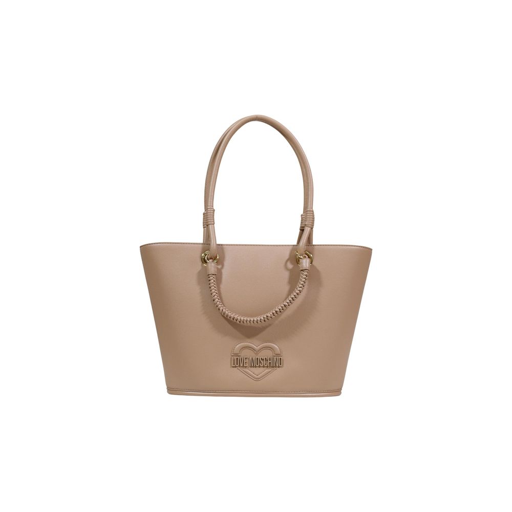 Love Moschino Γυναικεία Τσάντα Ώμου Από Πολυαιθυλένιο Μπεζ