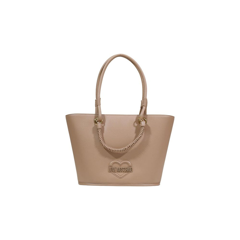 Love Moschino Γυναικεία Τσάντα Ώμου Από Πολυαιθυλένιο Μπεζ
