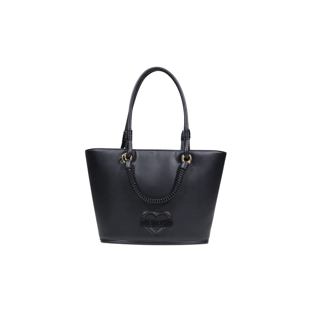 Love Moschino Μαύρη Τσάντα Χειρός από Πολυαιθυλένιο