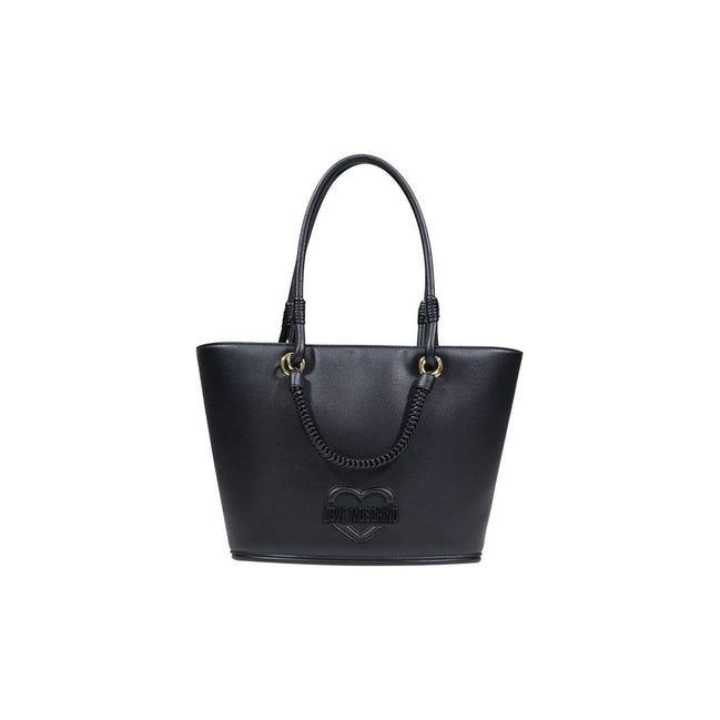Love Moschino Μαύρη Τσάντα Χειρός από Πολυαιθυλένιο