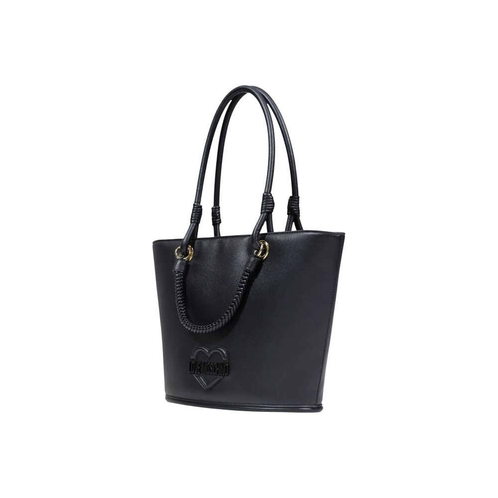 Love Moschino Μαύρη Τσάντα Χειρός από Πολυαιθυλένιο