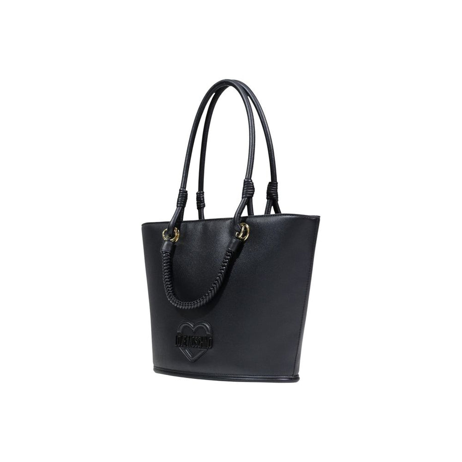 Love Moschino Μαύρη Τσάντα Χειρός από Πολυαιθυλένιο