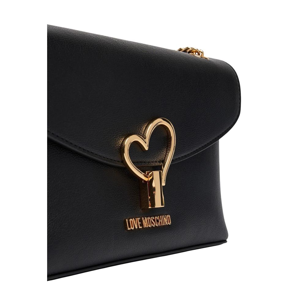 Love Moschino Μαύρη Τσάντα Χειρός από Πολυαιθυλένιο