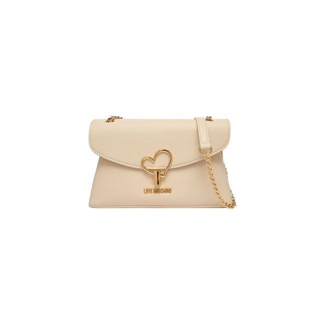 Love Moschino Γυναικεία Τσάντα Ώμου Από Πολυαιθυλένιο Μπεζ