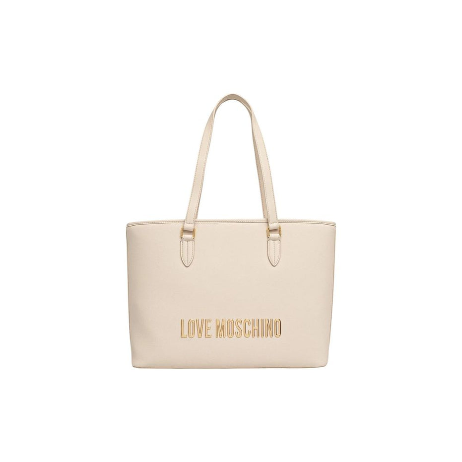 Love Moschino Γυναικεία Τσάντα Ώμου Από Πολυαιθυλένιο Μπεζ
