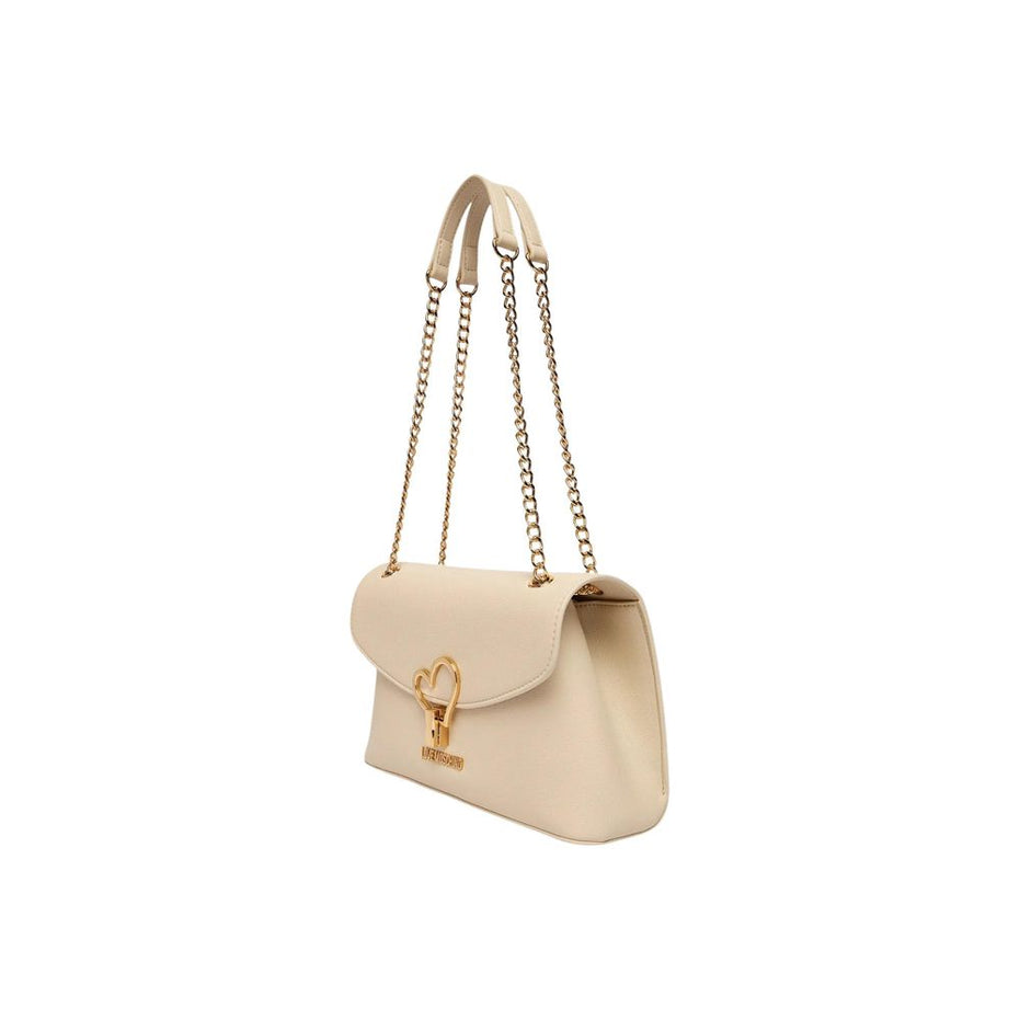 Love Moschino Γυναικεία Τσάντα Ώμου Από Πολυαιθυλένιο Μπεζ