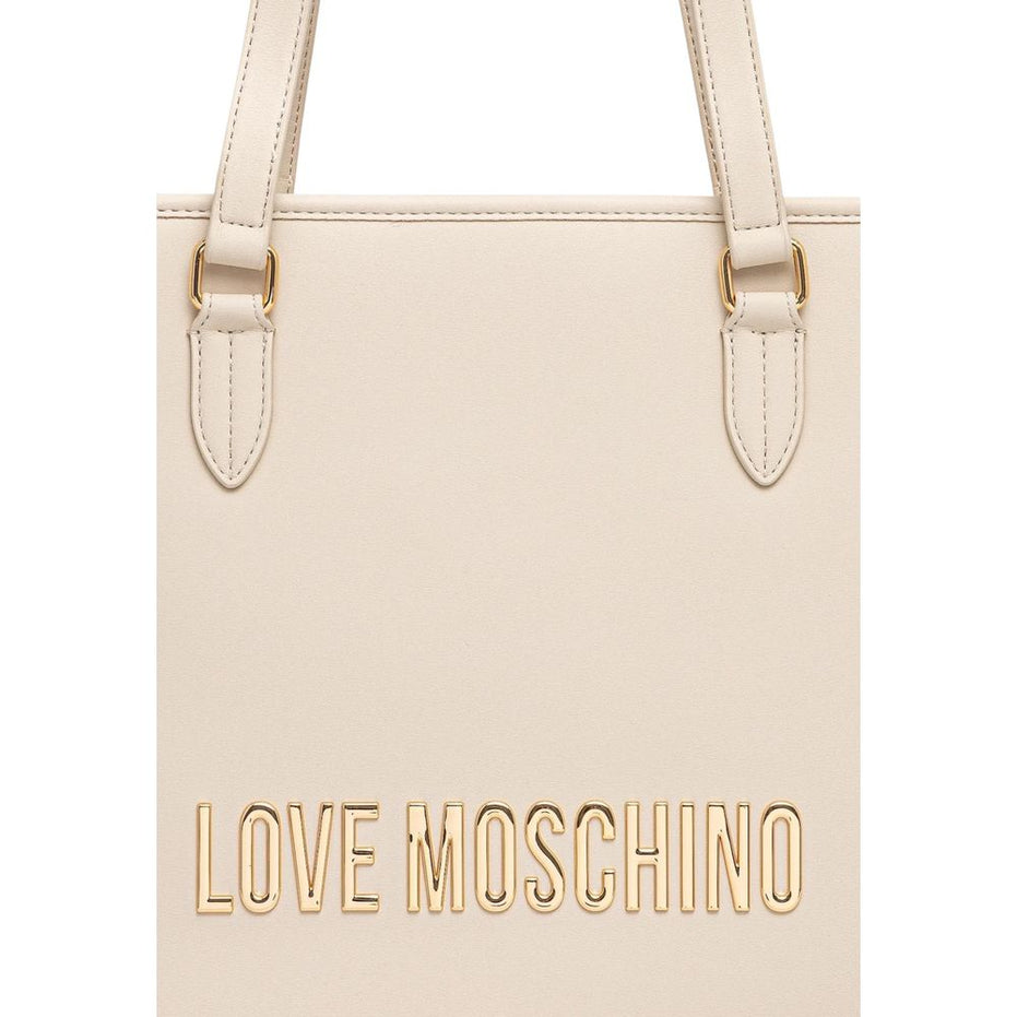 Love Moschino Γυναικεία Τσάντα Ώμου Από Πολυαιθυλένιο Μπεζ