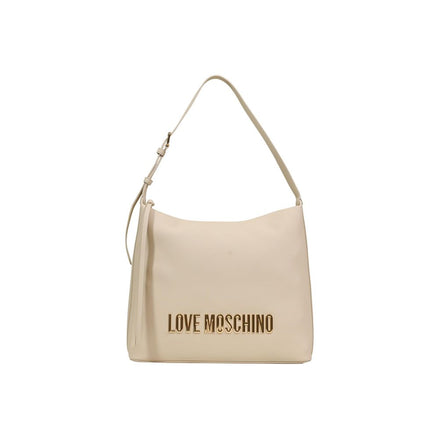 Love Moschino Γυναικεία Τσάντα Ώμου Από Πολυαιθυλένιο Μπεζ