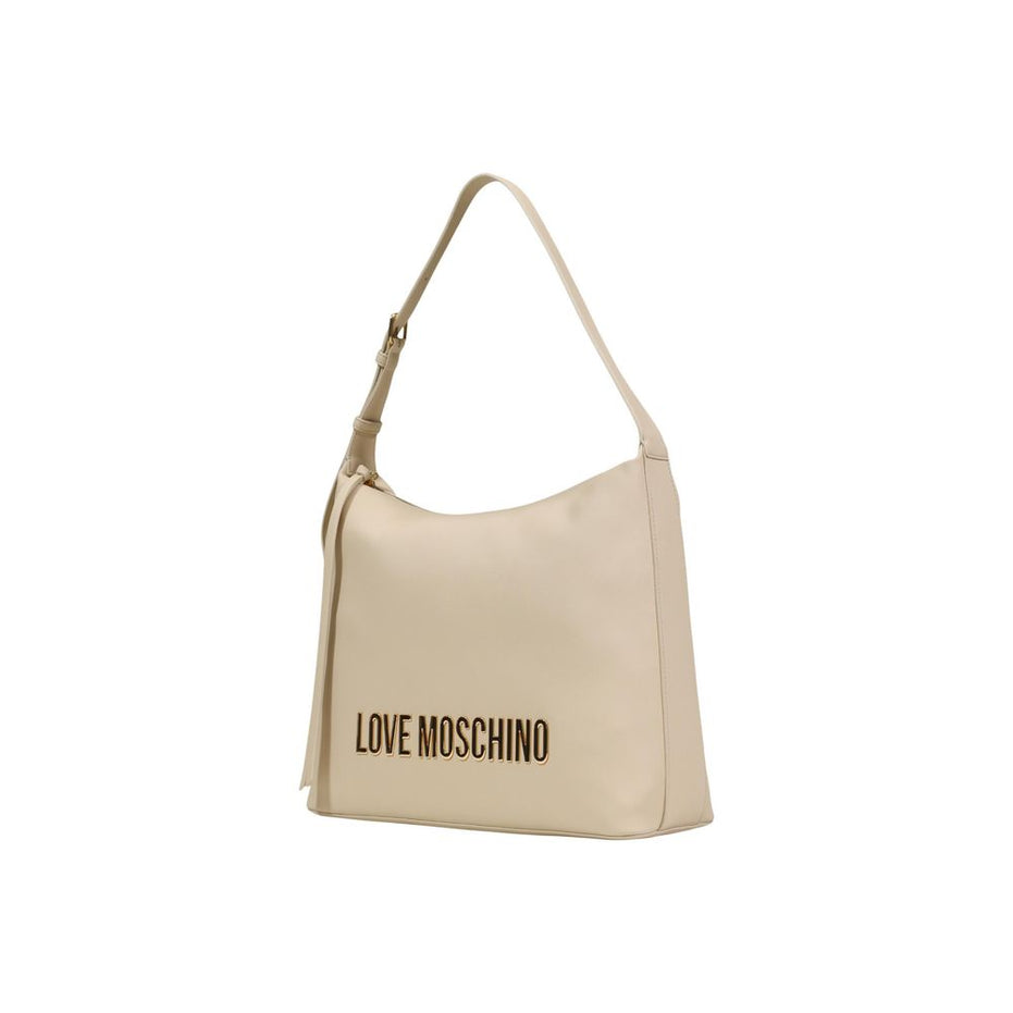 Love Moschino Γυναικεία Τσάντα Ώμου Από Πολυαιθυλένιο Μπεζ