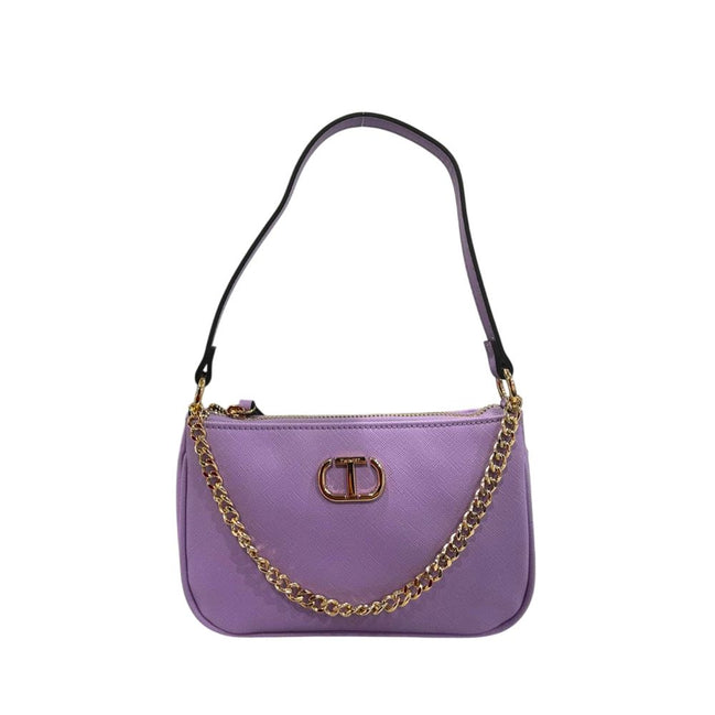 Γυναικεία τσάντα ώμου Twinset Purple από συνθετικό δέρμα