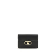 Ferragamo Black Calf Leather Bos Taurus Wallet