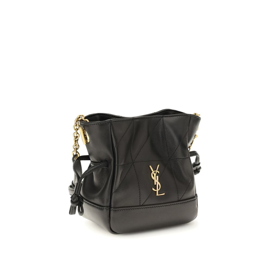 Saint Laurent Black Lamb Ovis Aries Aries Clutch Bag