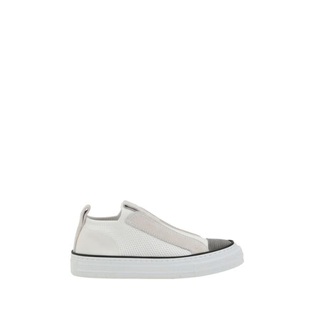Brunello Cucinelli Λευκά Sneakers με Χαμηλή Κορυφή από Νάιλον