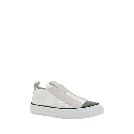 Brunello Cucinelli Λευκά Sneakers με Χαμηλή Κορυφή από Νάιλον