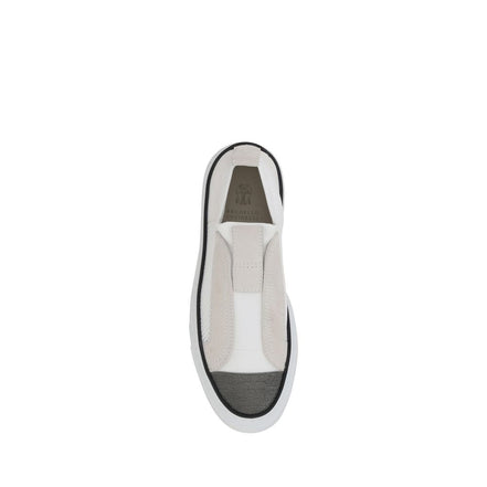 Brunello Cucinelli Λευκά Sneakers με Χαμηλή Κορυφή από Νάιλον