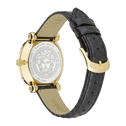 Γυναικείο Ρολόι Versace με Μαύρο Δερμάτινο Λουρί