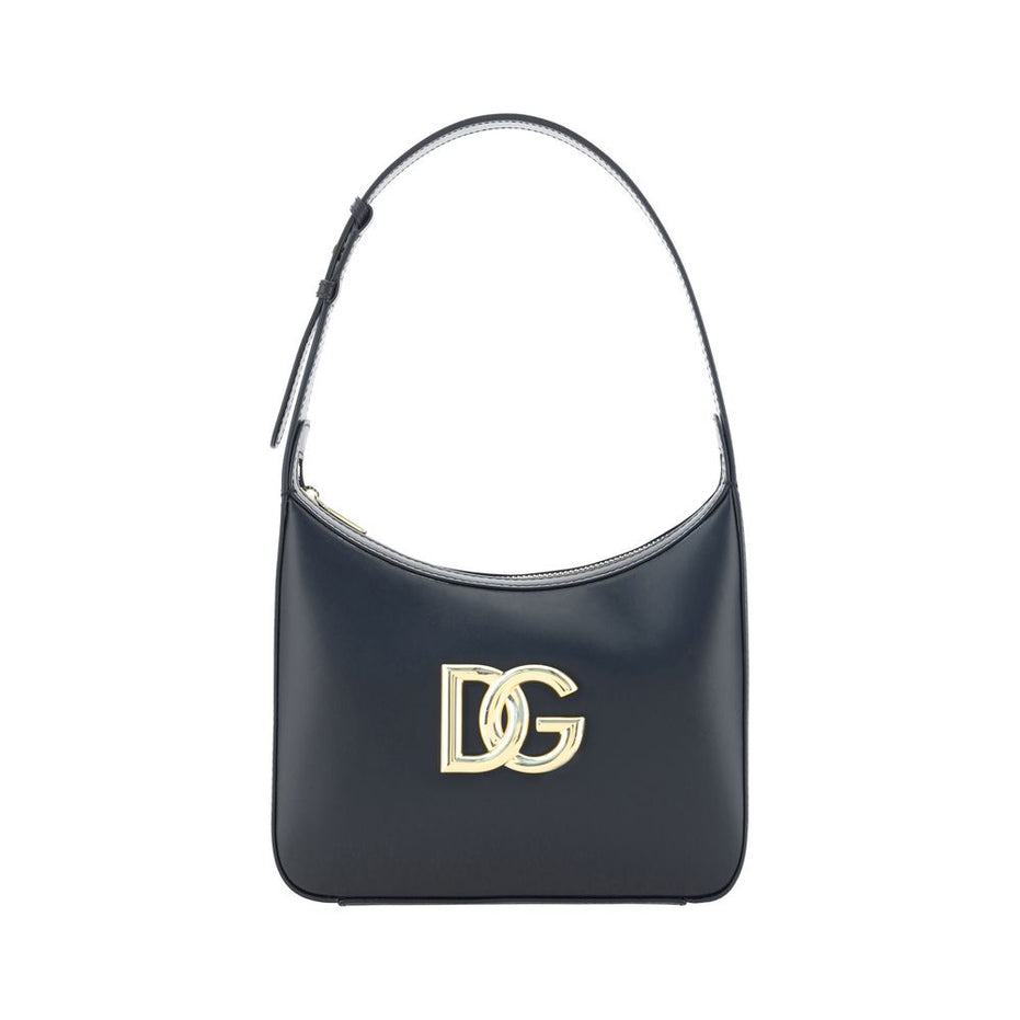 Dolce & Gabbana Μαύρη Δερμάτινη Τσάντα Ώμου από Δέρμα Μόσχου