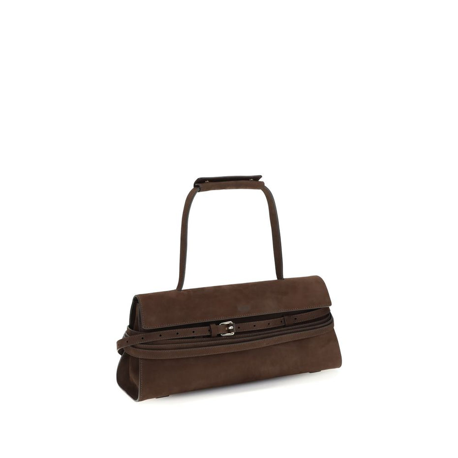 Τσάντα Ώμου Moschino από Καφέ Δέρμα Μόσχου Bos Taurus