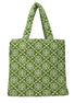 Tory Burch Green Cotton-Like Shoulder Bag