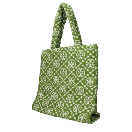 Tory Burch Green Cotton-Like Shoulder Bag