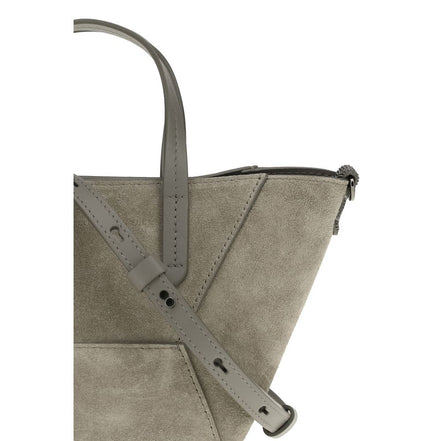 Brunello Cucinelli Beige Calf Leather Bos Taurus Shoulder Bag