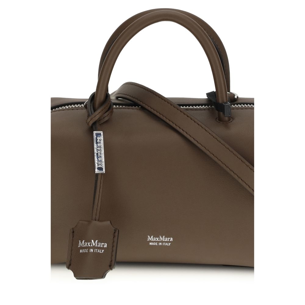 Δερμάτινη Τσάντα Χειρός Max Mara Bos Taurus Καφέ