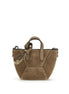 Brunello Cucinelli Brown Calf Leather Bos Taurus Shoulder Bag