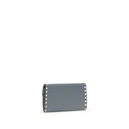 Valentino Garavani Blue Calf Leather Bos Taurus Wallet
