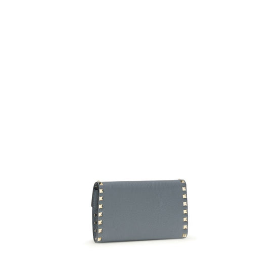 Valentino Garavani Blue Calf Leather Bos Taurus Wallet