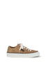 Brunello Cucinelli Beige Calf Leather Bos Taurus Low Top Sneakers