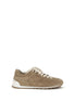 Brunello Cucinelli Beige Calf Leather Bos Taurus Low Top Sneakers