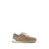 Brunello Cucinelli Beige Calf Leather Bos Taurus Low Top Sneakers