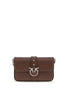 PINKO Brown Calf Leather Bos Taurus Shoulder Bag
