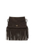 PINKO Brown Calf Leather Bos Taurus Shoulder Bag